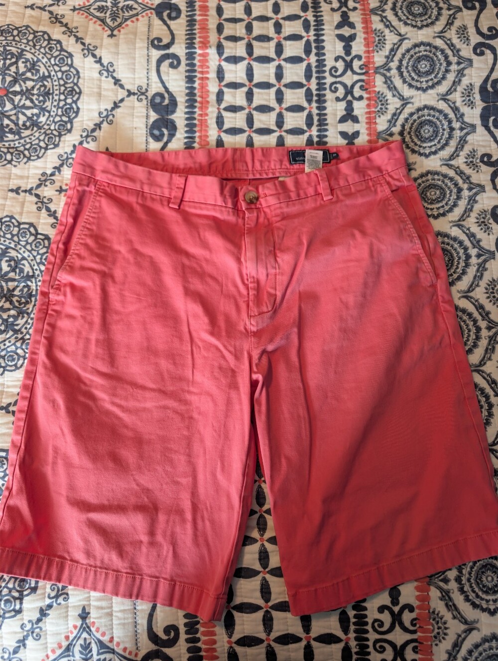 Vineyard Vines Coral Pink Flat-Front Chino Shorts